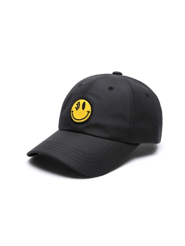 YELLOW SMILE BALL CAP BLACK